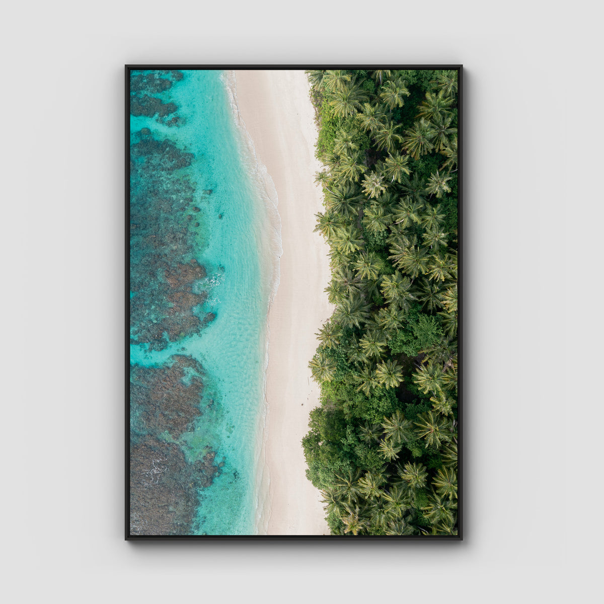 Island Symmetry ii - Mentawai - Art Print - Float Frame Canvas - Black - Portrait
