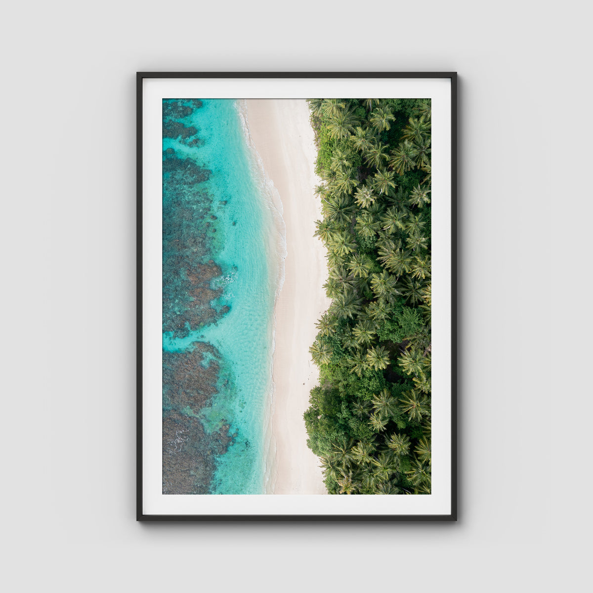 Island Symmetry ii - Mentawai - Art Print - Traditional Frame - Black - Portrait