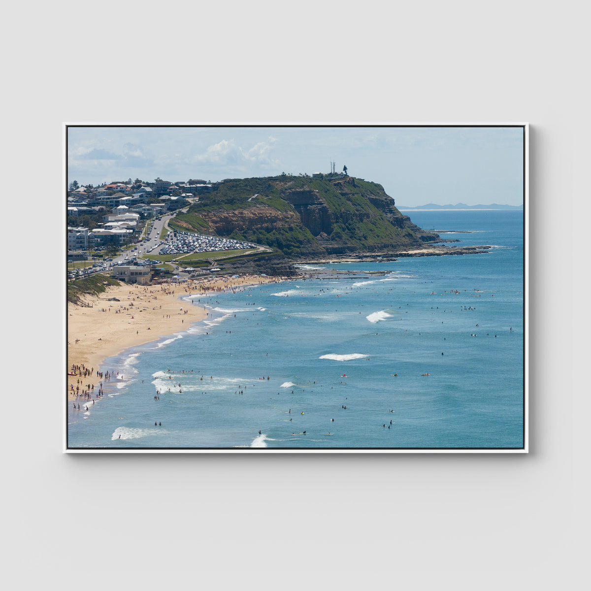 Looking North - Anzac Walk Clifftop - Fine Art Print - Float Frame Canvas - White - Landscape