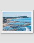 Merewether Oecan Baths - Fine Art Print - Traditional Frame - White - Landscape