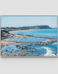 Merewether Oecan Baths - Fine Art Print - Float Frame Canvas - White - Landscape