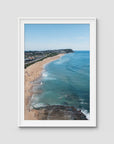 Merewether Lineup - Newcastle - Fine Art Print - Traditional Frame - White - Portrait