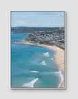 Newcastle Curve - Merewether - Fine Art Print - Float Frame Canvas - White - Portrait
