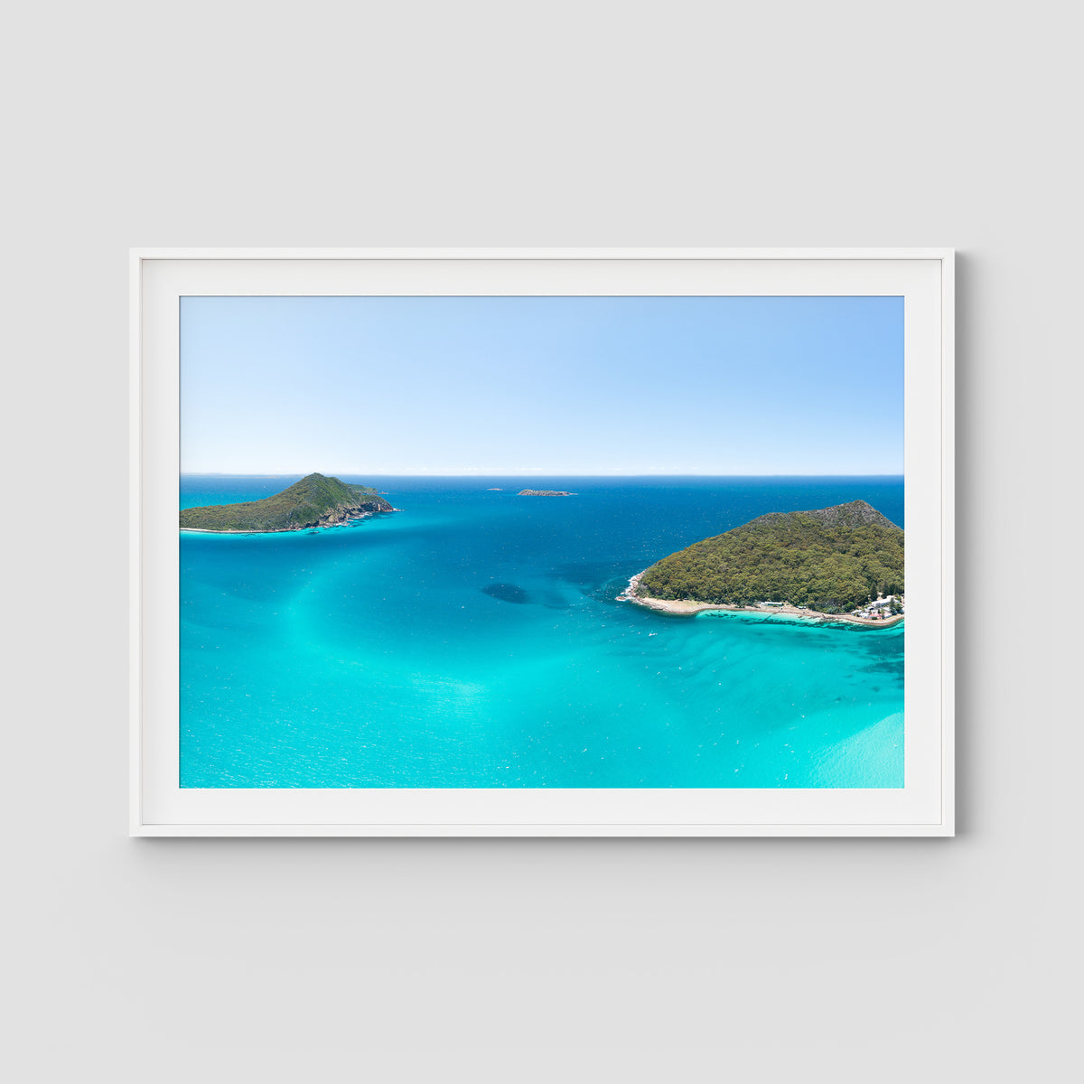 Tidal Tones of Port Stephens - Art Print - Traditional Frame - White - Landscape