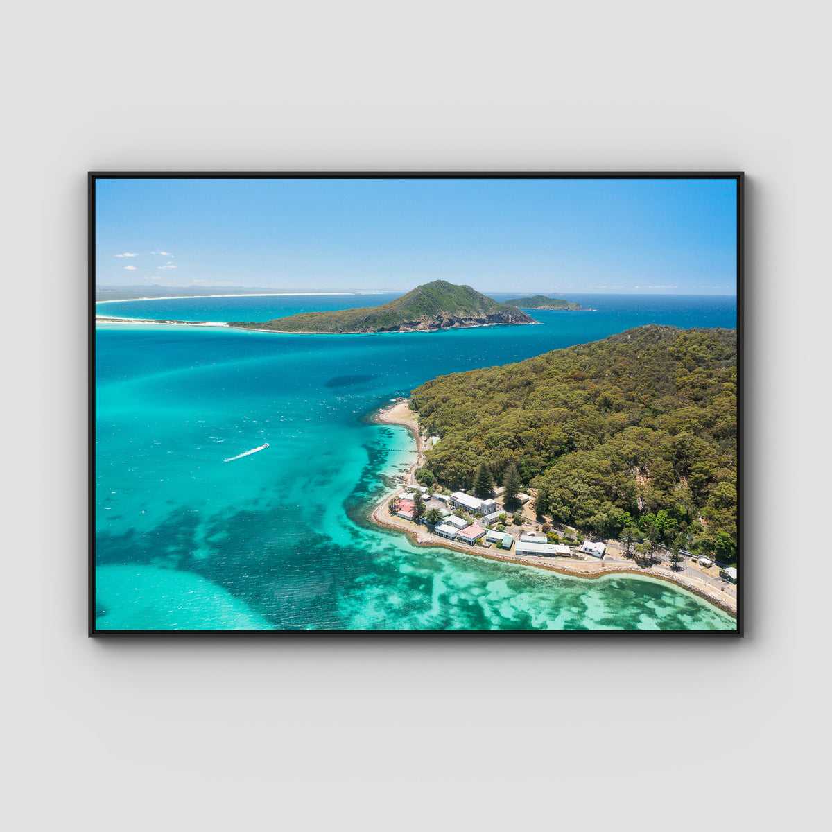 Tomaree ii - Port Stephens - Art Print - Float Frame Canvas - Black - Landscape