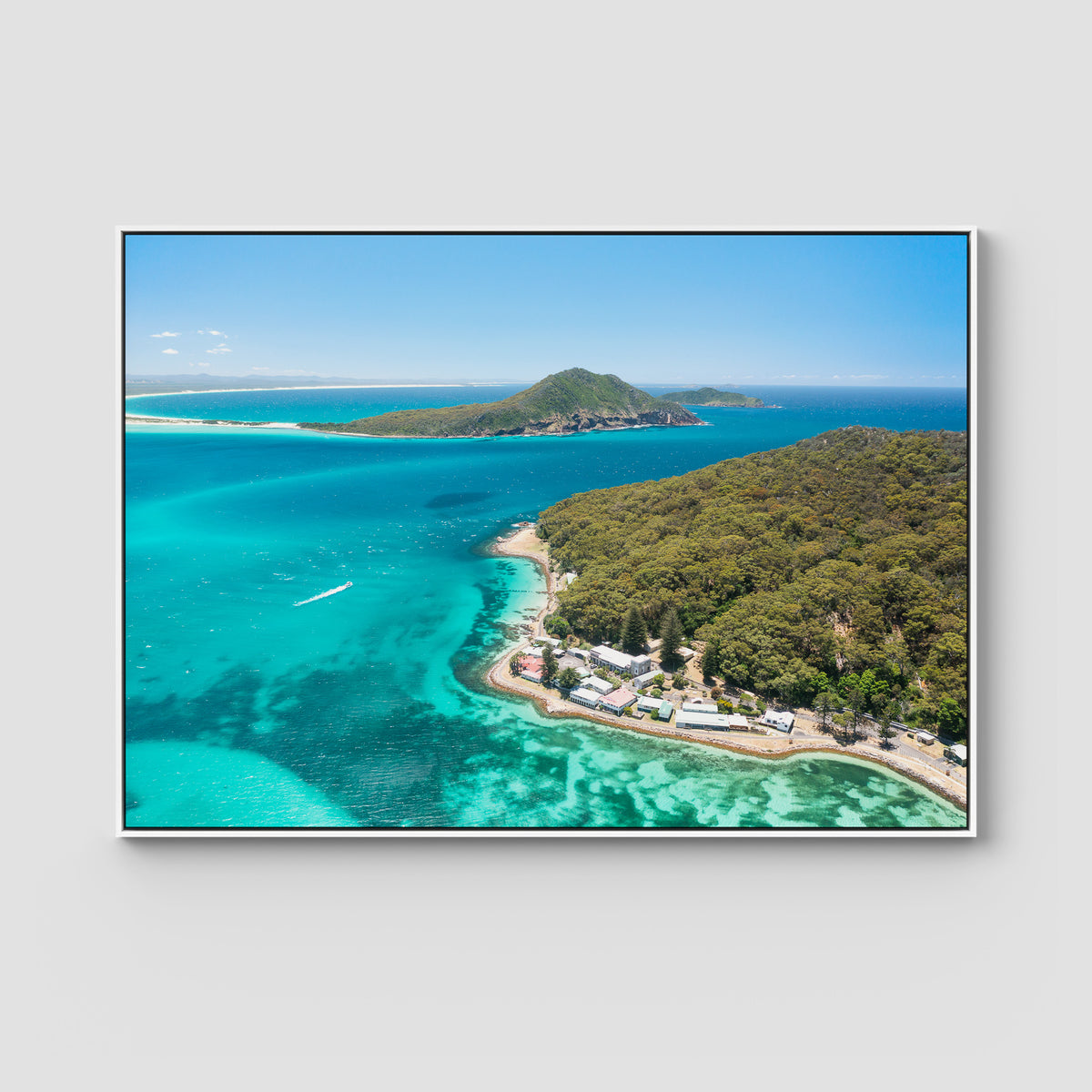 Tomaree ii - Port Stephens - Art Print - Float Frame Canvas - White - Landscape