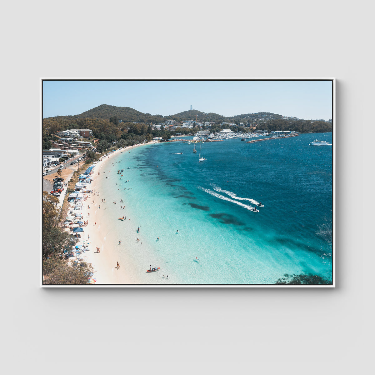 Nelson Bay Summer - Port Stephens - Art Print - Float Frame Canvas - White - Landscape