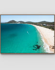 Shoal Bay Beach - Port Stephens - Art Print - Float Frame Canvas - Raw Oak - Landscape