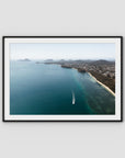 Port Stephens High Aerial - Art Print - Traditional Frame - Black - Landscape