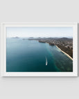 Port Stephens High Aerial - Art Print - Traditional Frame - White - Landscape