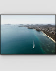 Port Stephens High Aerial - Art Print - Float Frame Canvas - Black - Landscape