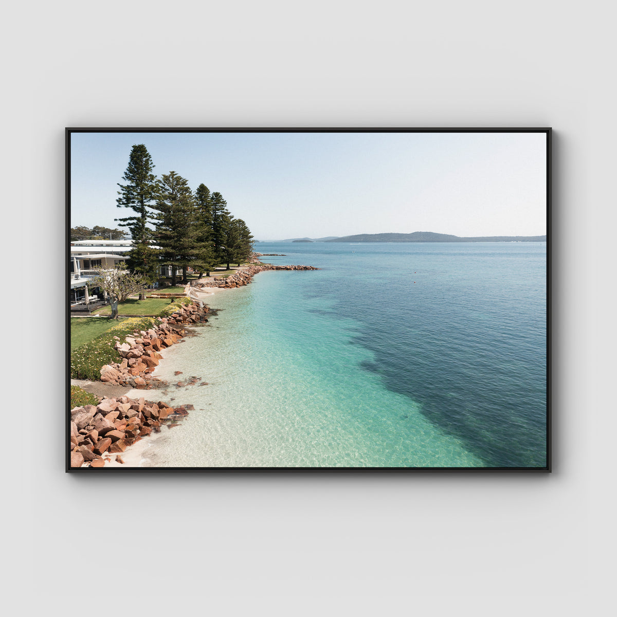 Corlette Mornings - Port Stephens - Art Print - Float Frame Canvas - Black - Landscape