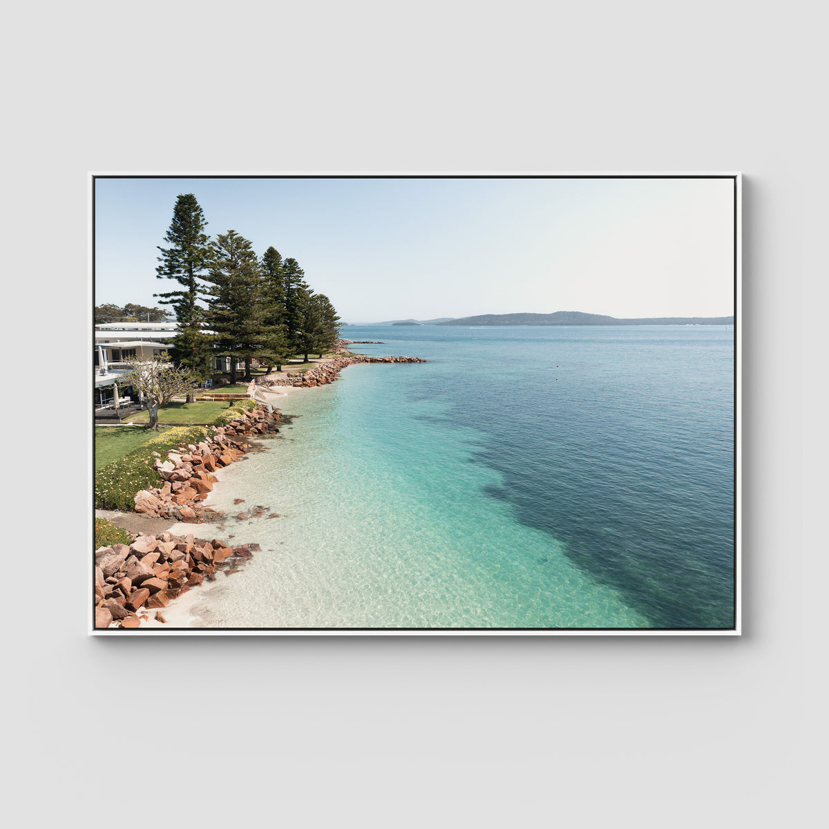 Corlette Mornings - Port Stephens - Art Print - Float Frame Canvas - White - Landscape