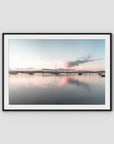 Corlette Boats Sunset - Port Stephens - Art Print - Traditional Frame - Black - Landscape