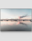 Corlette Boats Sunset - Port Stephens - Art Print - Float Frame Canvas - White - Landscape