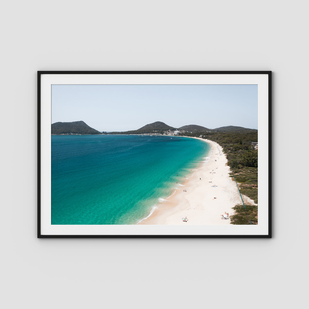 Shoal Bay Beach ii - Port Stephens - Art Print - Traditional Frame - Black - Landscape