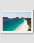 Shoal Bay Beach ii - Port Stephens - Art Print - Traditional Frame - White - Landscape