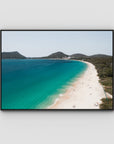 Shoal Bay Beach ii - Port Stephens - Art Print - Float Frame Canvas - Black - Landscape