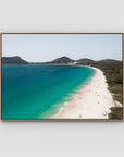 Shoal Bay Beach ii - Port Stephens - Art Print - Float Frame Canvas - Raw Oak - Landscape
