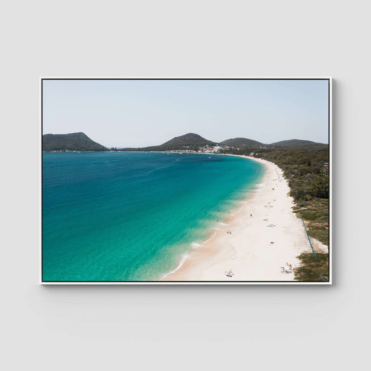 Shoal Bay Beach ii - Port Stephens - Art Print - Float Frame Canvas - White - Landscape