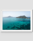 Shoal Bay Blues - Port Stephens - Art Print - Traditional Frame - White - Landscape
