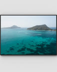 Shoal Bay Blues - Port Stephens - Art Print - Float Frame Canvas - Black - Landscape