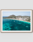 Shoal Bay CBD - Port Stephens - Art Print - Traditional Frame - Raw Oak - Landscape