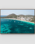 Shoal Bay CBD - Port Stephens - Art Print - Float Frame Canvas - Raw Oak - Landscape