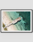 Shoal Bay Wharf - Port Stephens - Art Print - Traditional Frame - Black - Landscape