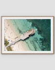 Shoal Bay Wharf - Port Stephens - Art Print - Traditional Frame - Raw Oak - Landscape