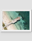 Shoal Bay Wharf - Port Stephens - Art Print - Traditional Frame - White - Landscape