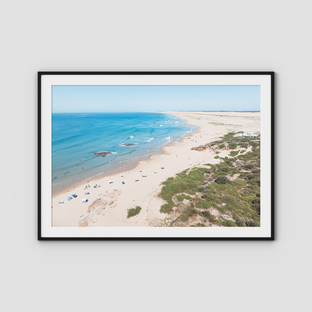 Birubi Beach Summer Days - Port Stephens - Art Print - Traditional Frame - Black - Landscape