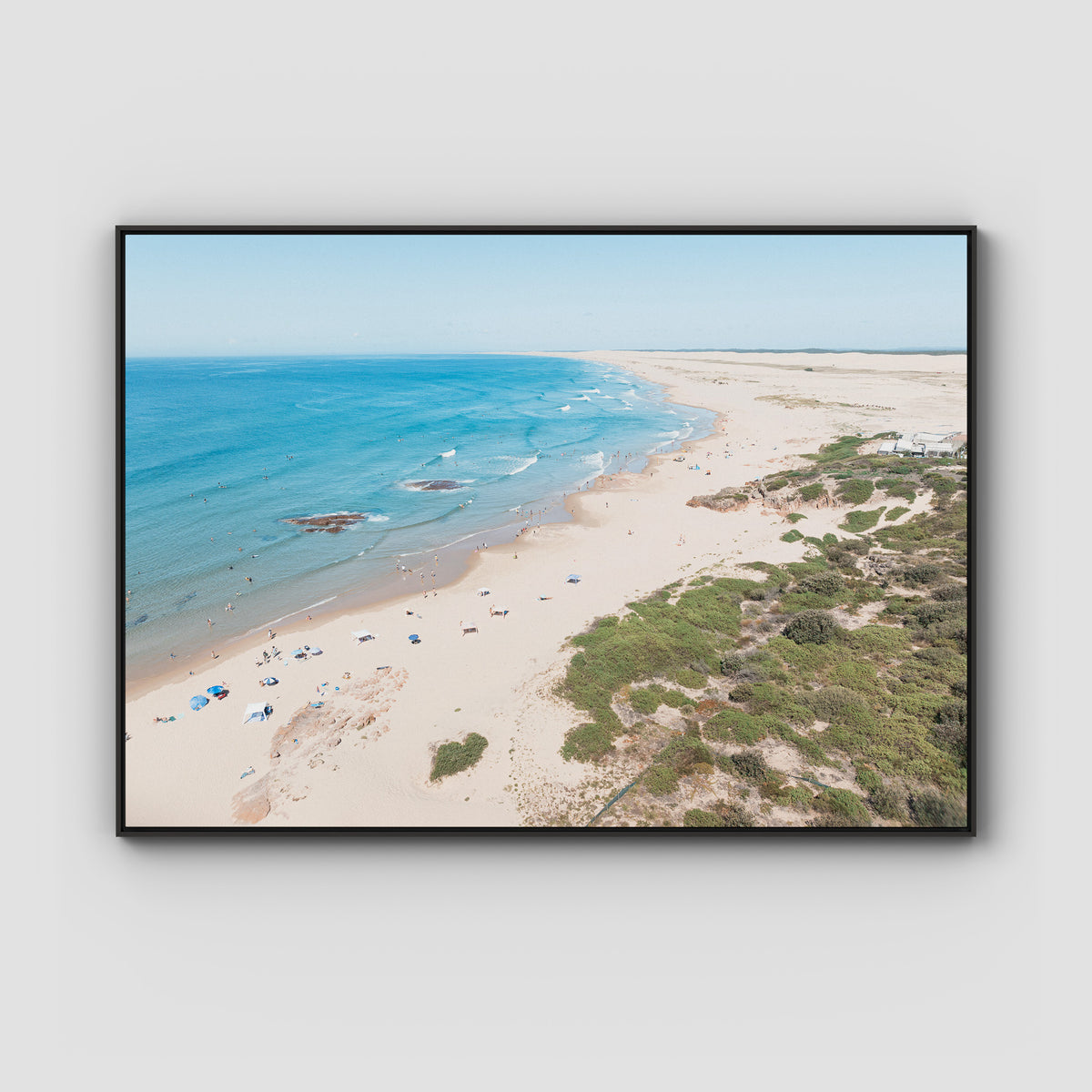 Birubi Beach Summer Days - Port Stephens - Art Print - Float Frame Canvas - Black - Landscape