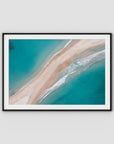 Fingal Spit Top Down - Port Stephens - Art Print - Traditional Frame - Black - Landscape