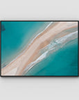 Fingal Spit Top Down - Port Stephens - Art Print - Float Frame Canvas - Black - Landscape