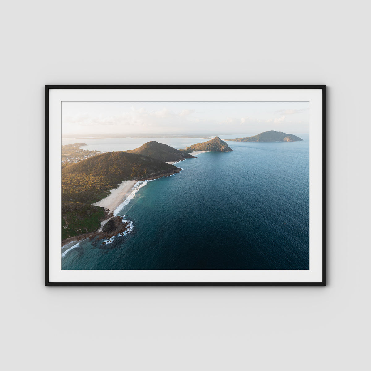 Coastal Horizon - Port Stephens - Art Print - Traditional Frame - Black - Landscape