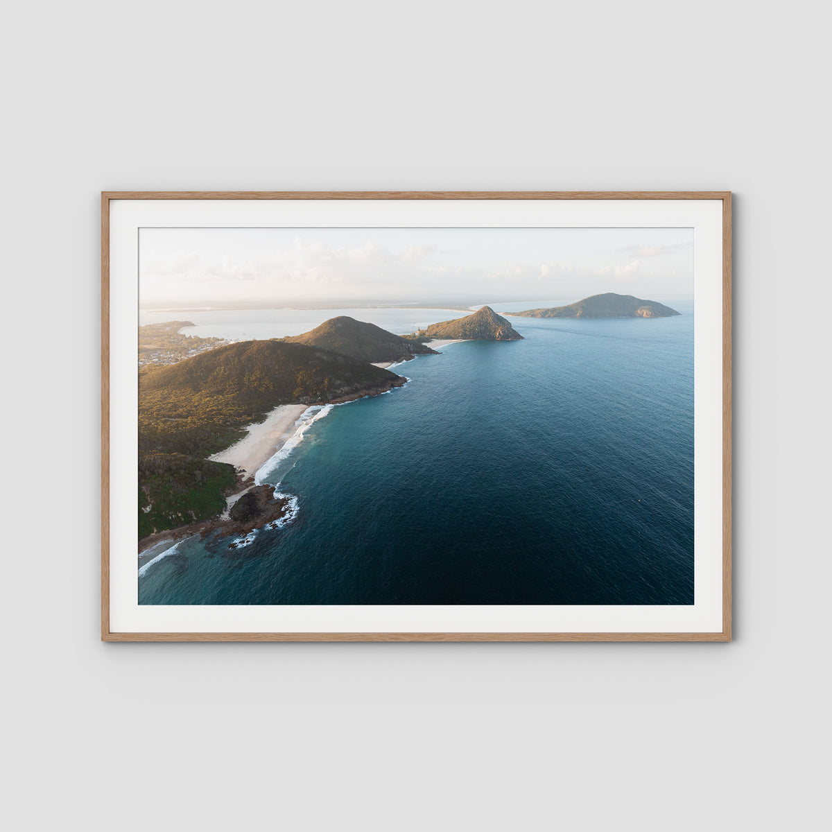 Coastal Horizon - Port Stephens - Art Print - Traditional Frame - Raw Oak - Landscape