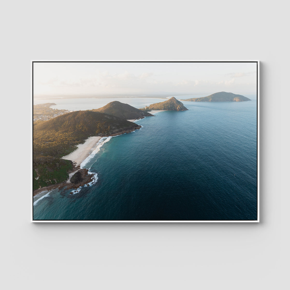 Coastal Horizon - Port Stephens - Art Print - Float Frame Canvas - White - Landscape