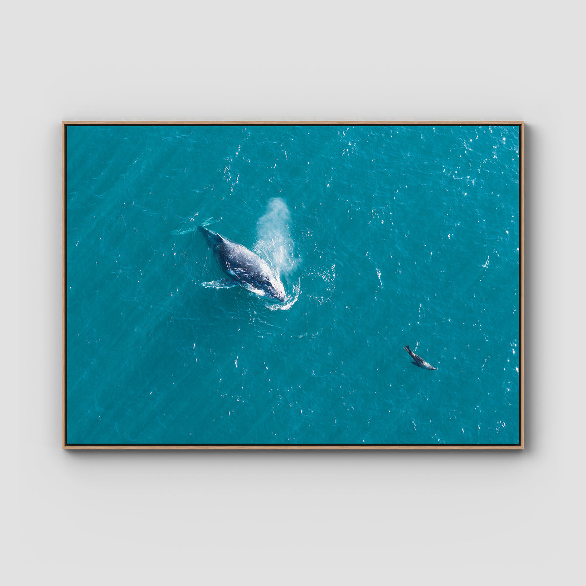 Breath of the Ocean - Art Print - Float Frame Canvas - Raw Oak - Landscape