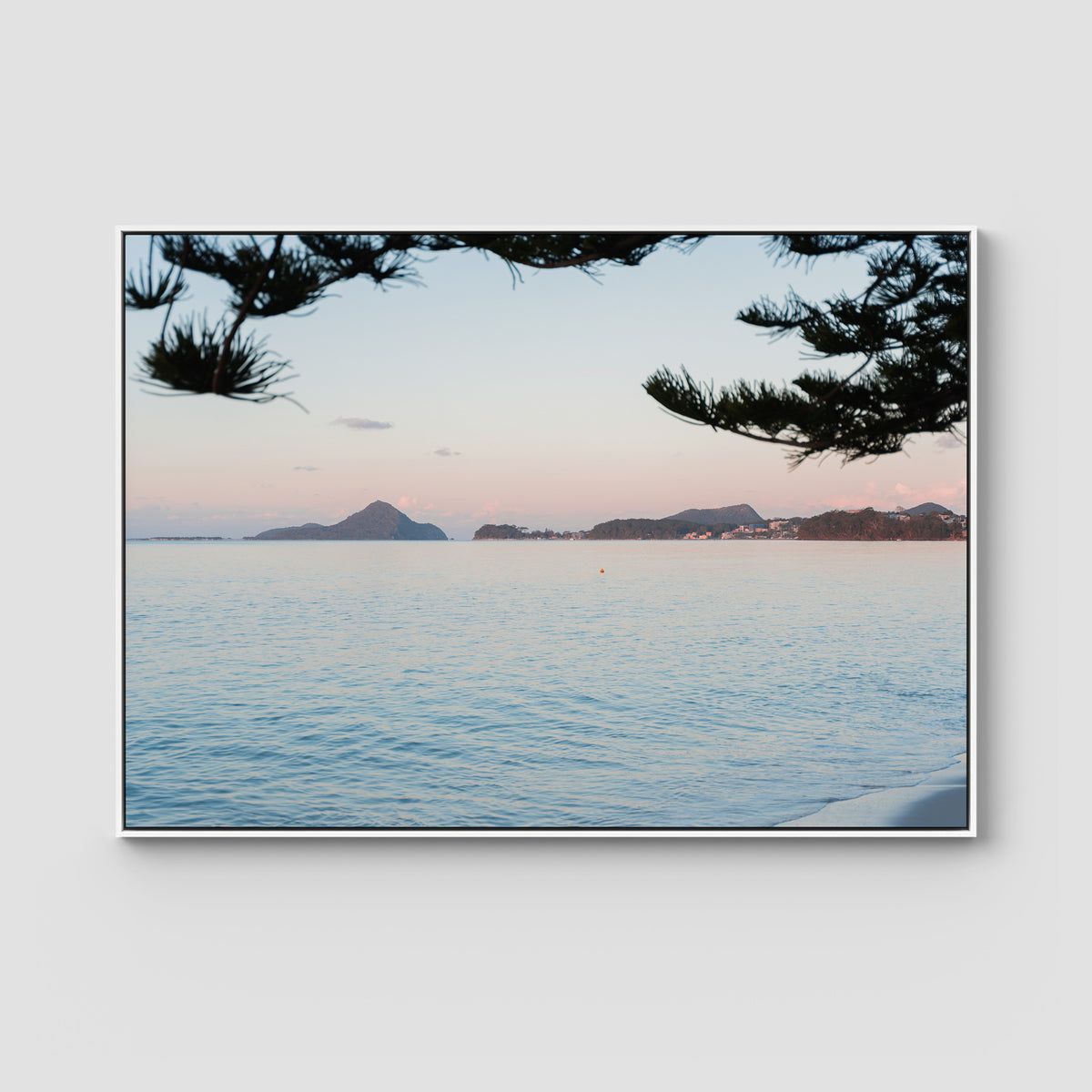 Corlette Sunset - Port Stephens - Art Print - Float Frame Canvas - White - Landscape