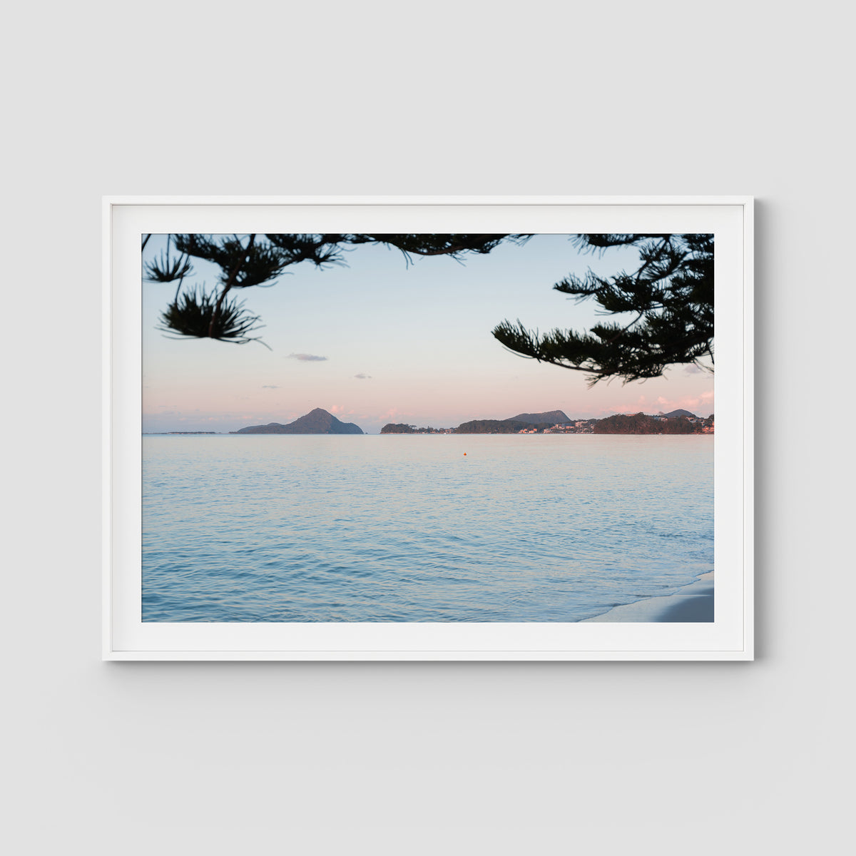 Corlette Sunset - Port Stephens - Art Print - Traditional Frame - White - Landscape