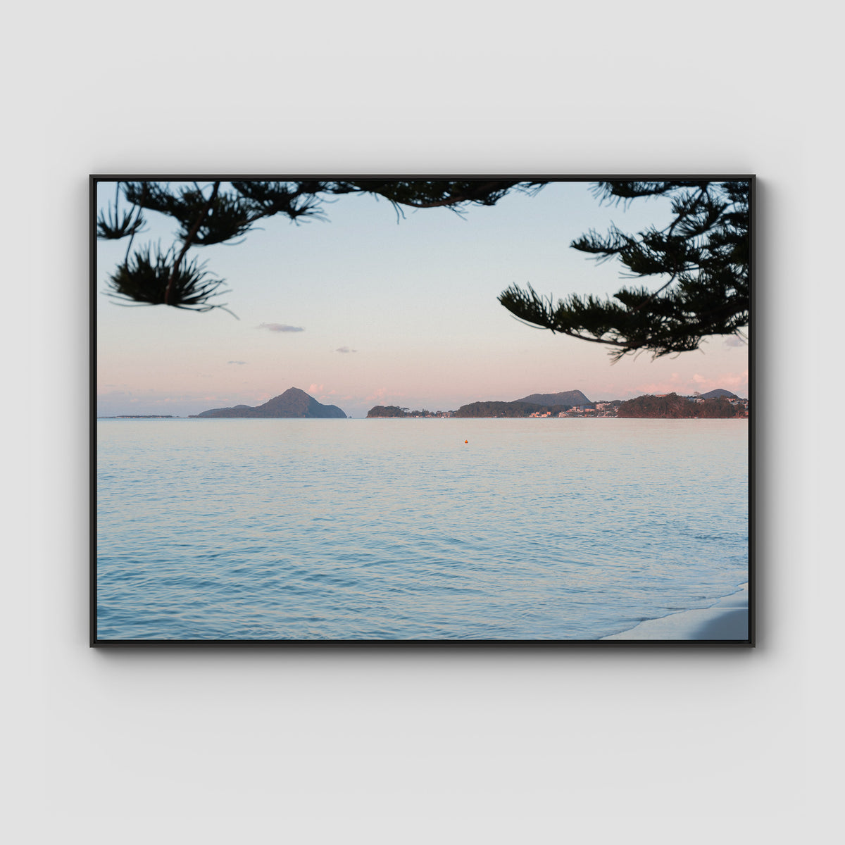 Corlette Sunset - Port Stephens - Art Print - Float Frame Canvas - Black - Landscape