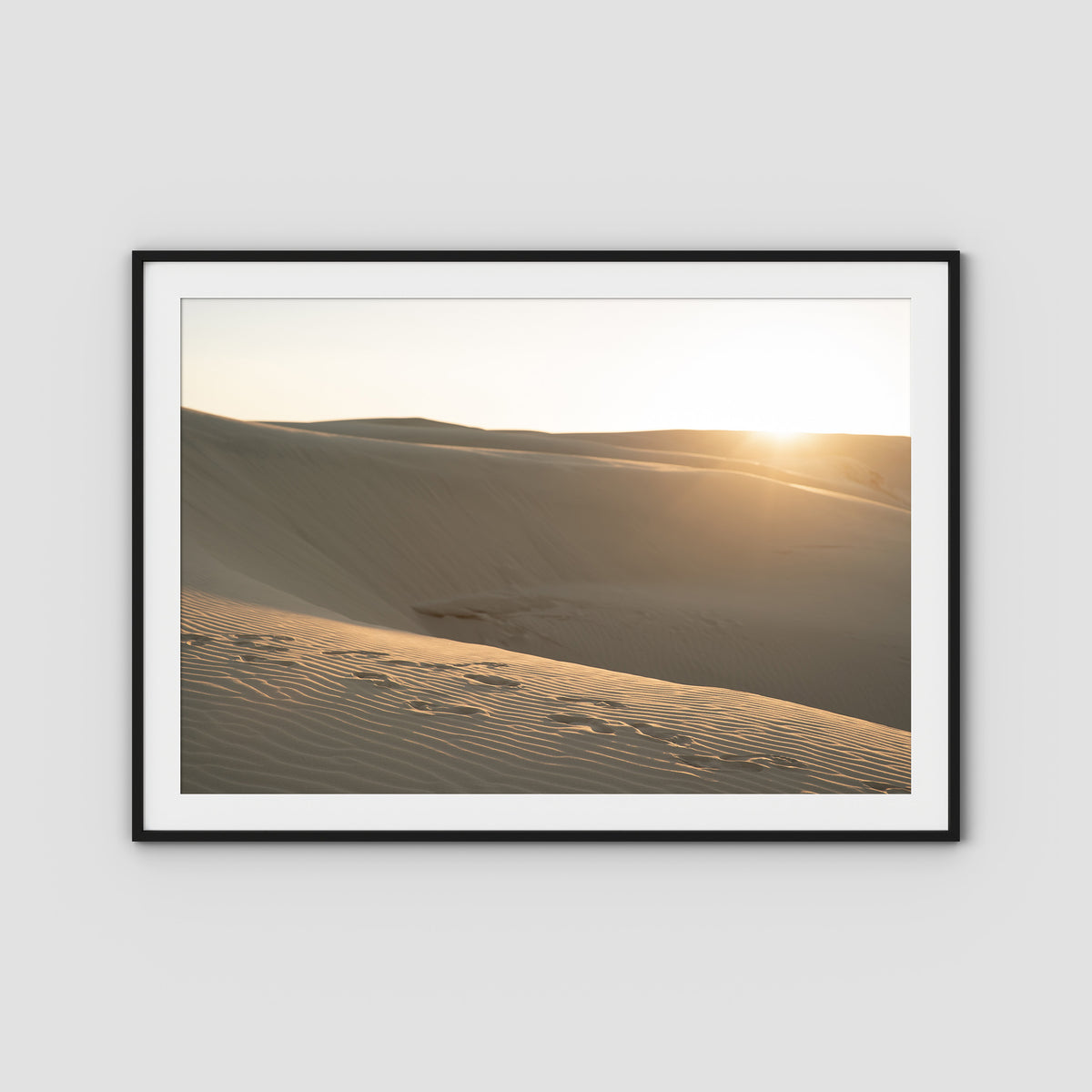 Birubi Sand Dunes - Port Stephens - Art Print - Traditional Frame - Black - Landscape