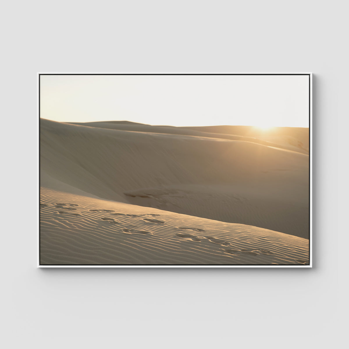 Birubi Sand Dunes - Port Stephens - Art Print - Float Frame Canvas - White - Landscape