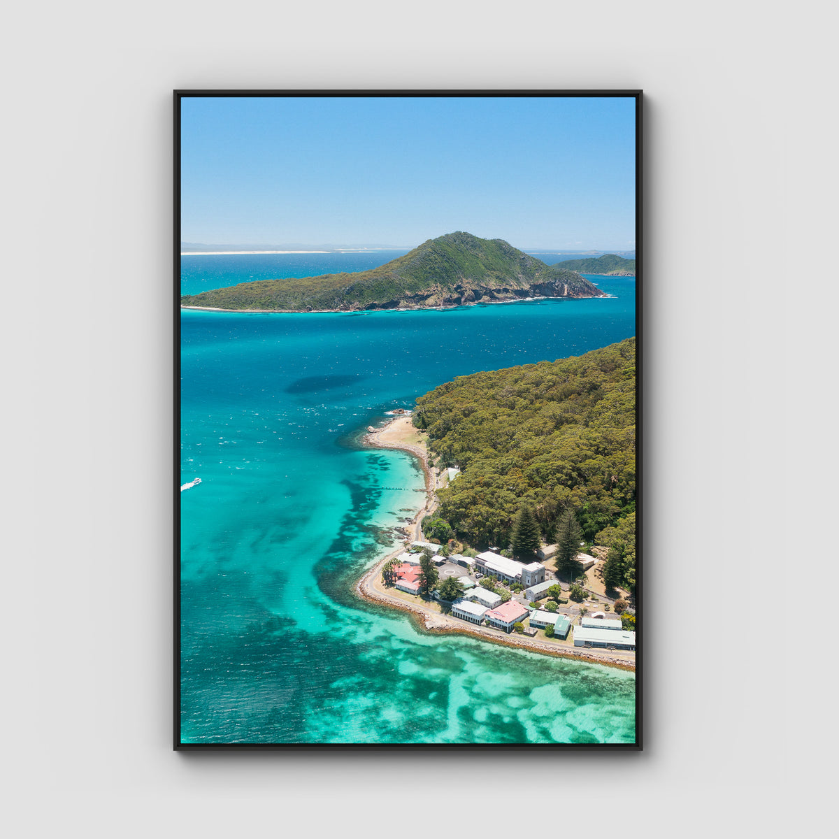 Tomaree ii - Port Stephens - Art Print - Float Frame Canvas - Black - Portrait