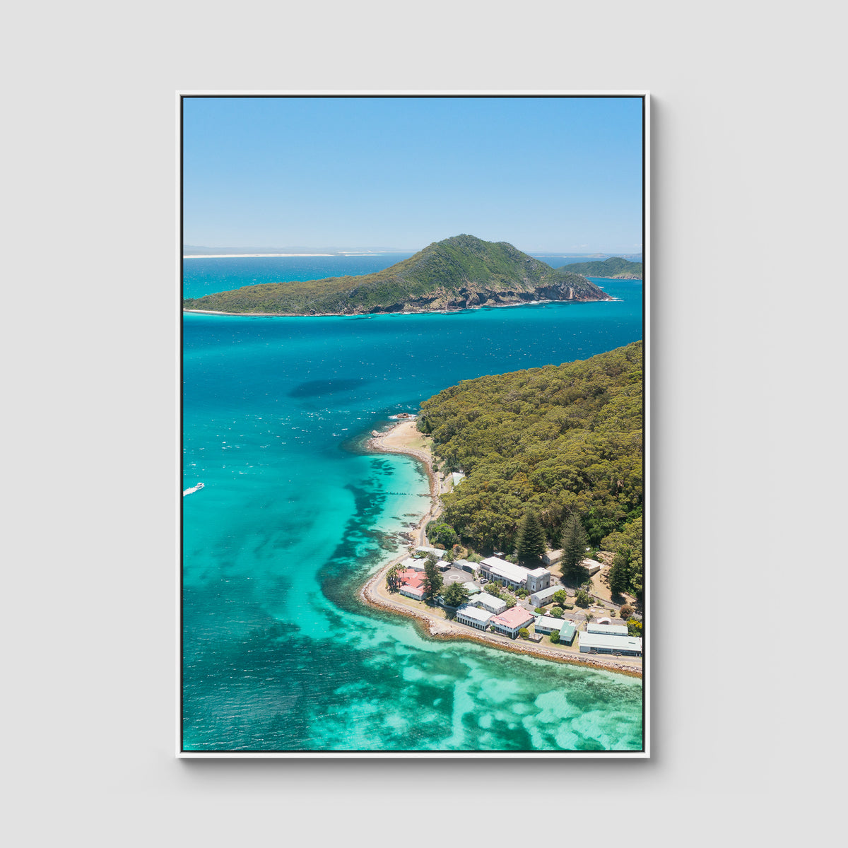 Tomaree ii - Port Stephens - Art Print - Float Frame Canvas - White - Portrait