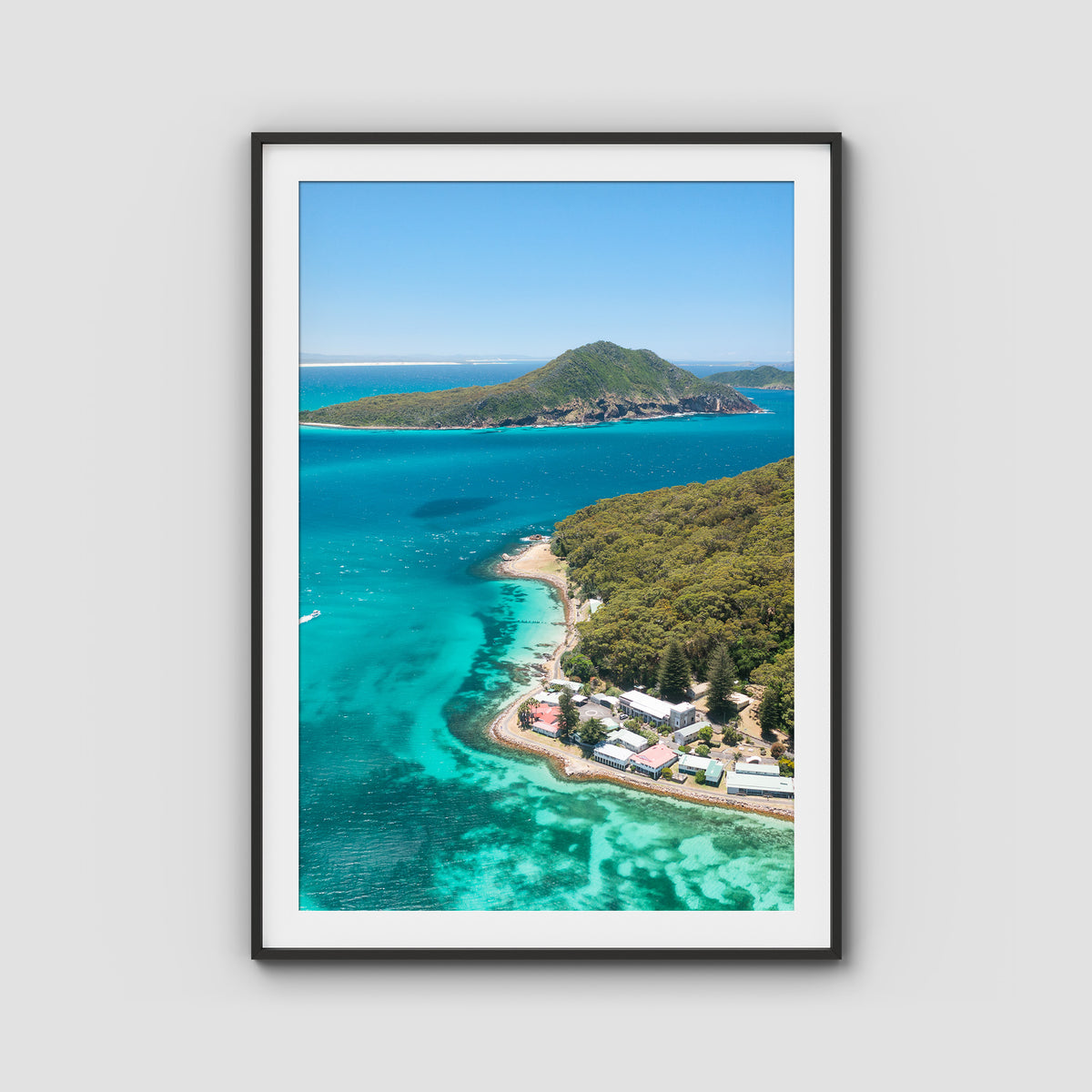 Tomaree ii - Port Stephens - Art Print - Traditional Frame - Black - Portrait