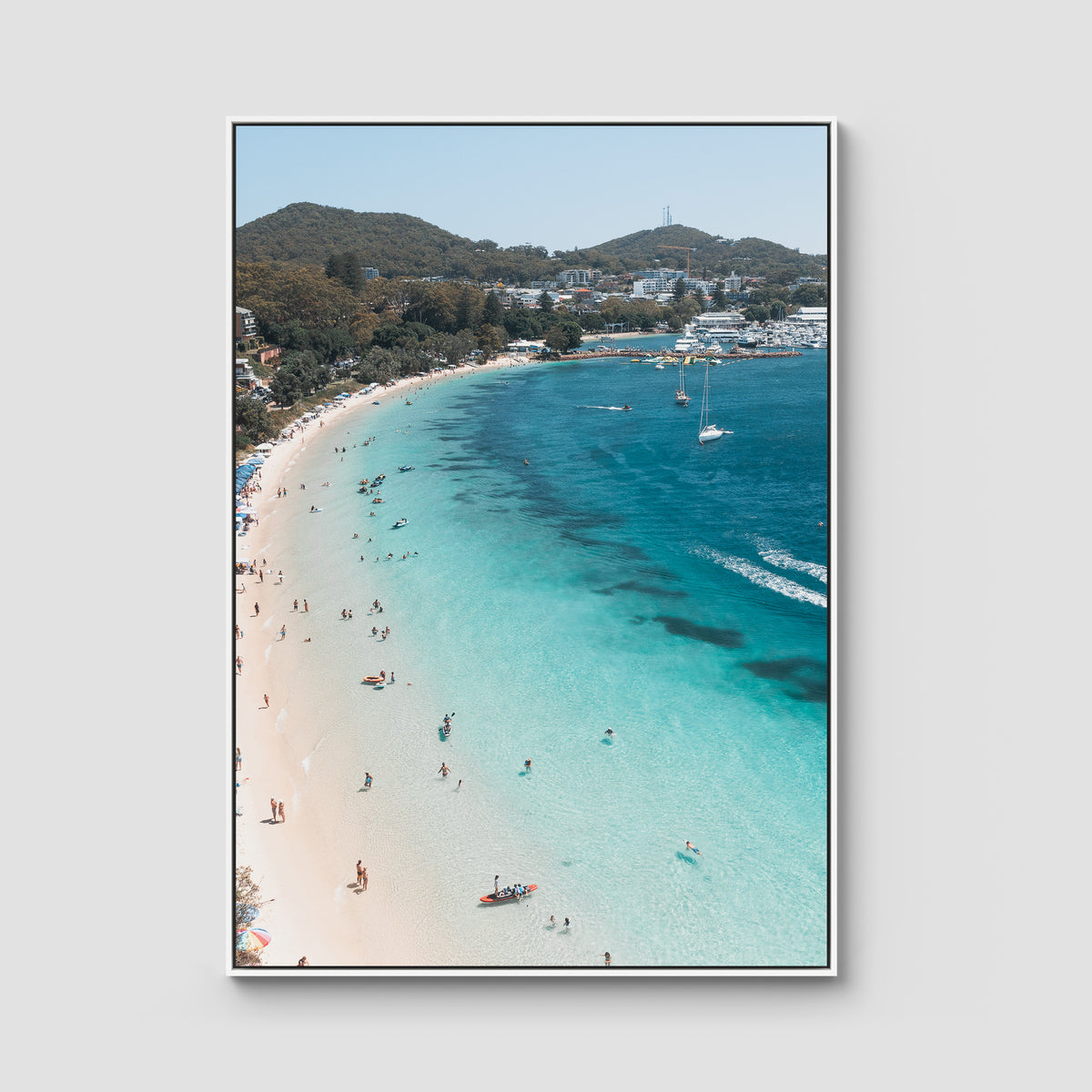 Nelson Bay Summer - Port Stephens - Art Print - Float Frame Canvas - White - Portrait