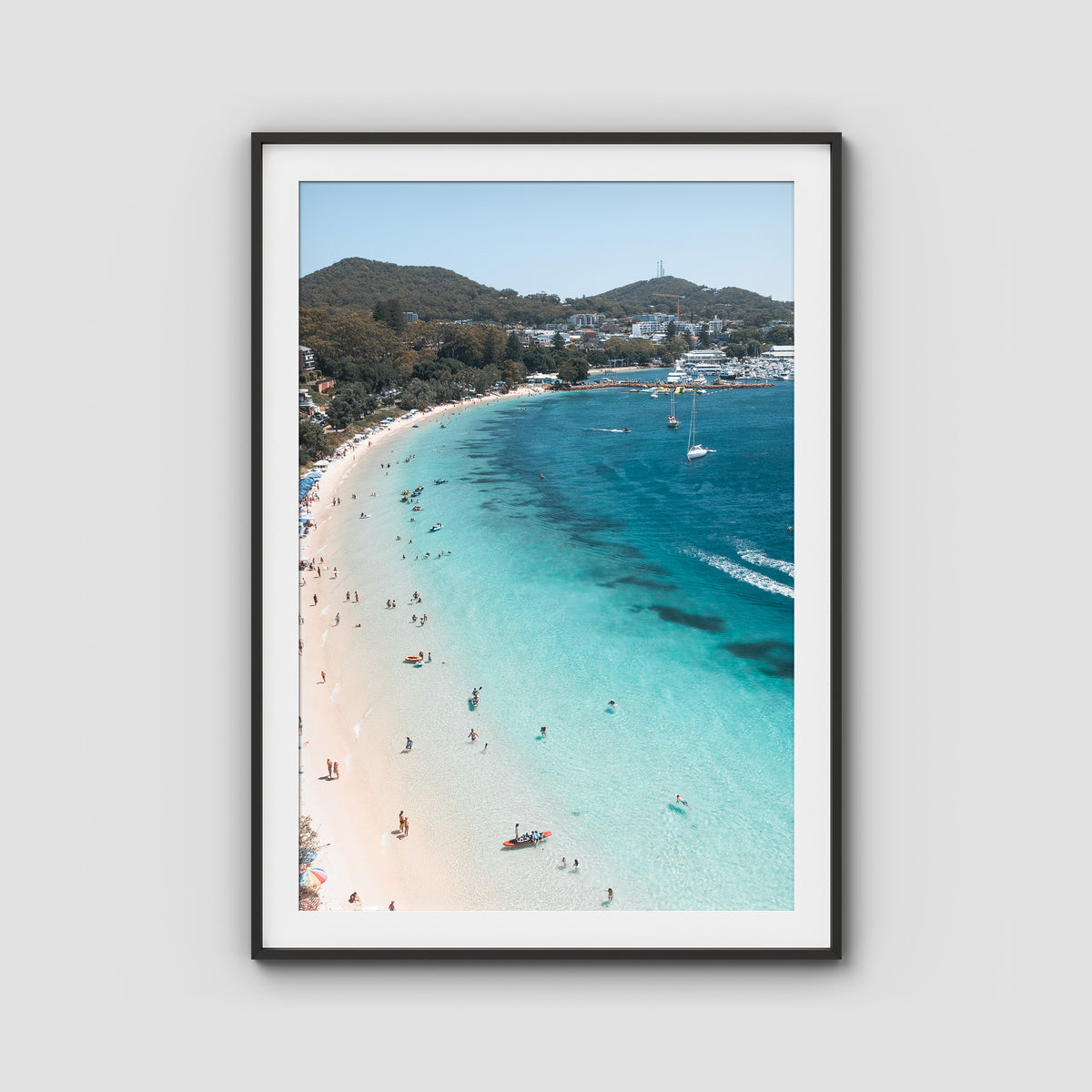 Nelson Bay Summer - Port Stephens - Art Print - Traditional Frame - Black - Portrait