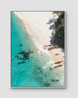Shoal Bay Beach Corner - Port Stephens - Art Print - Float Frame Canvas - White - Portrait
